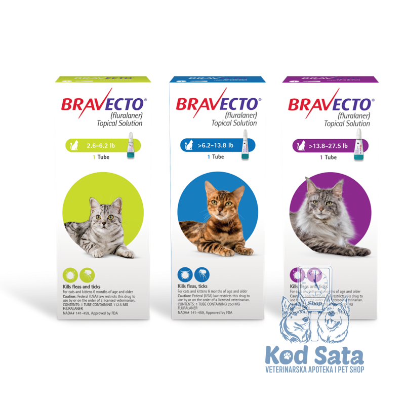 Bravecto Spot-On Ampule Zaštita Od Buva i Krpelja Za Mačke