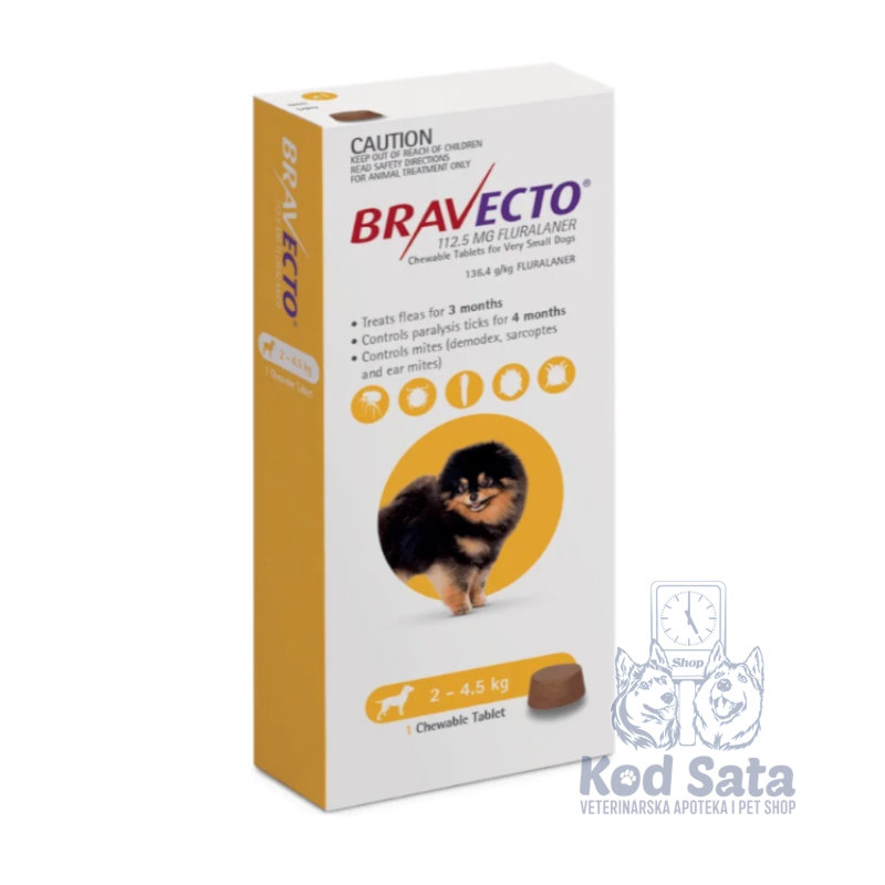 AKCIJA! Bravecto Tablete Protiv Buva i Krpelja, Za Pse Od 2-4,5kg