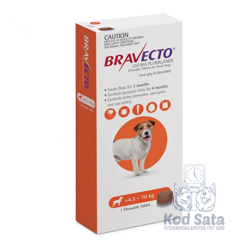 AKCIJA! Bravecto Tablete Protiv Buva i Krpelja, Za Pse Od 4,5-10kg