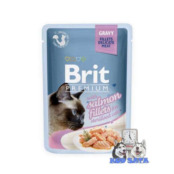 Brit Premium Fileti Za Sterilisane Mačke, Losos u Sosu 85g
