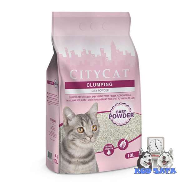 City Cat Grudvajući Pesak Za Mačke, Baby Puder 10l