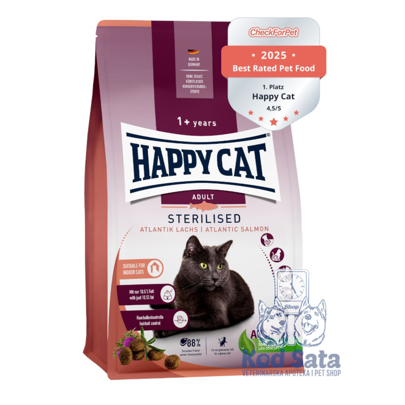 Happy Cat Sterilised Salmon, Hrana Za Sterilisane Mačke Losos 10kg