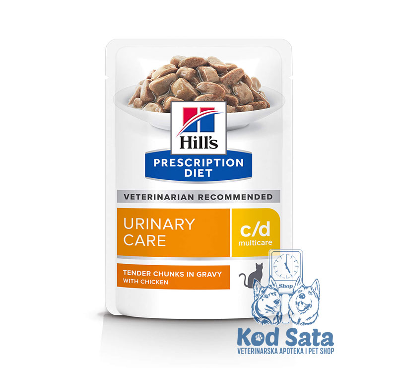 Hill's C/D Urinary, Hrana za Mačke Protiv Struvitnog Kamenca Vlažna Hrana Sa Piletinom 85g x 12kom