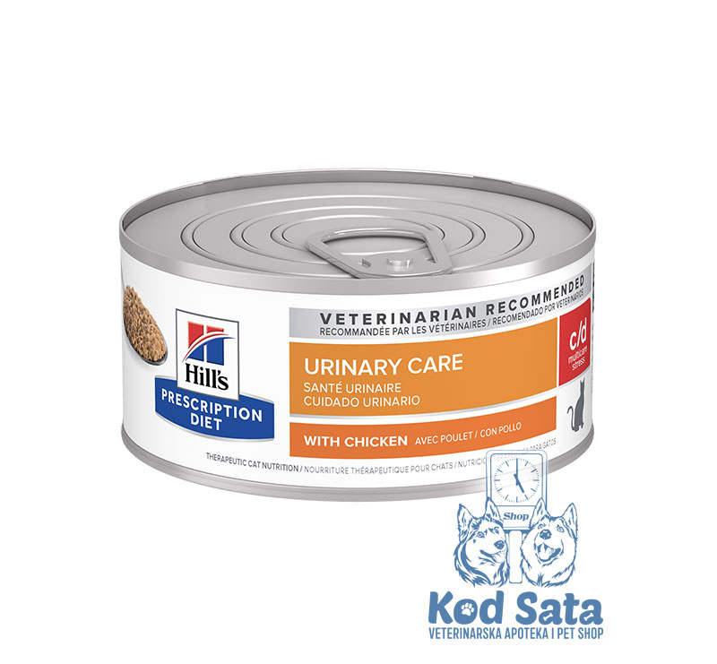 Hill's C/D Urinary, Vlažna Hrana za Mačke Protiv Struvitnog Kamenca, Sa Piletinom 152g x 24kom