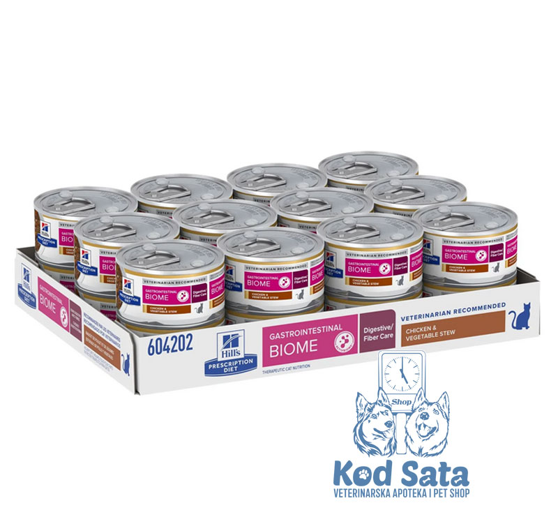 Hill's GI Biome, Vlažna Hrana za Mačke Podrška Varenju, Sa Piletinom i Povrćem 82g x 24kom
