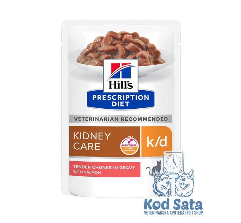 Hill's K/D Kidney Care, Vlažna Hrana Za Mačke Za Negu Bubrega, Sa Lososom