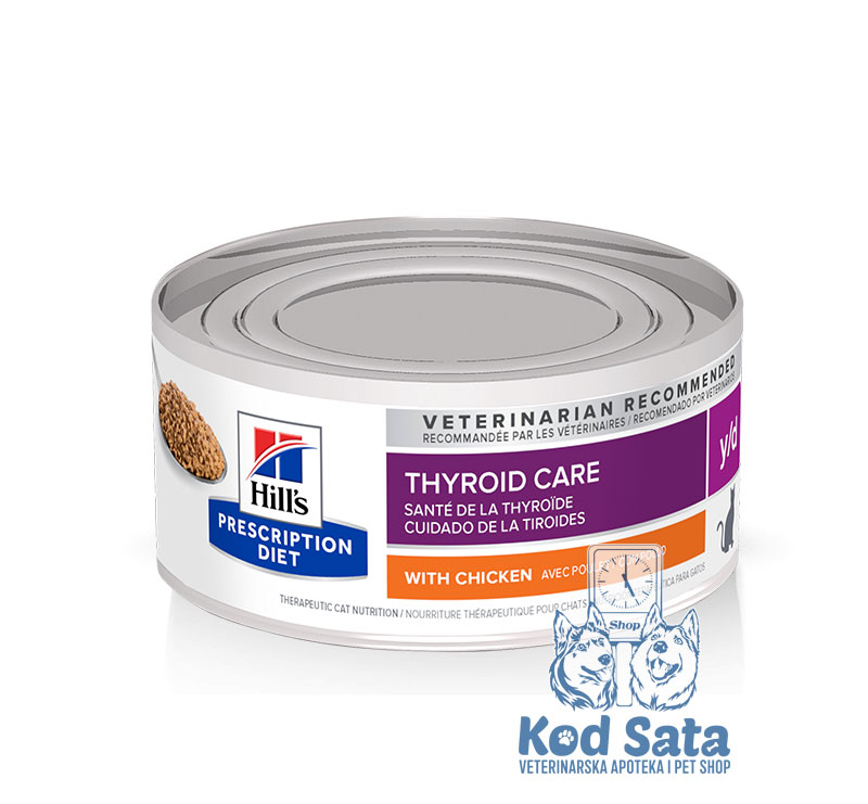 Hills Y/D Thyroid, Konzerva za Mačke Za Negu Trioidne Žlezde, Sa Piletinom 156g x 24kom