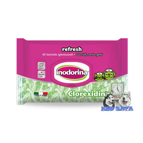Inodorina Refresh Vlažne maramice sa hlorheksidinom 40kom