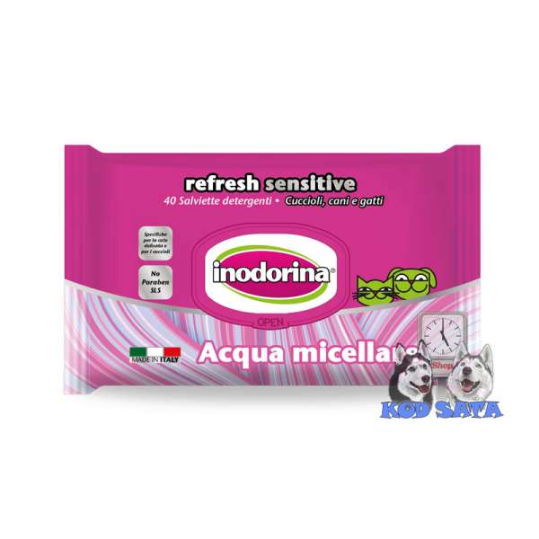 Inodorina Refresh Sensitive Vlažne maramice sa micelarnom vodom 40kom