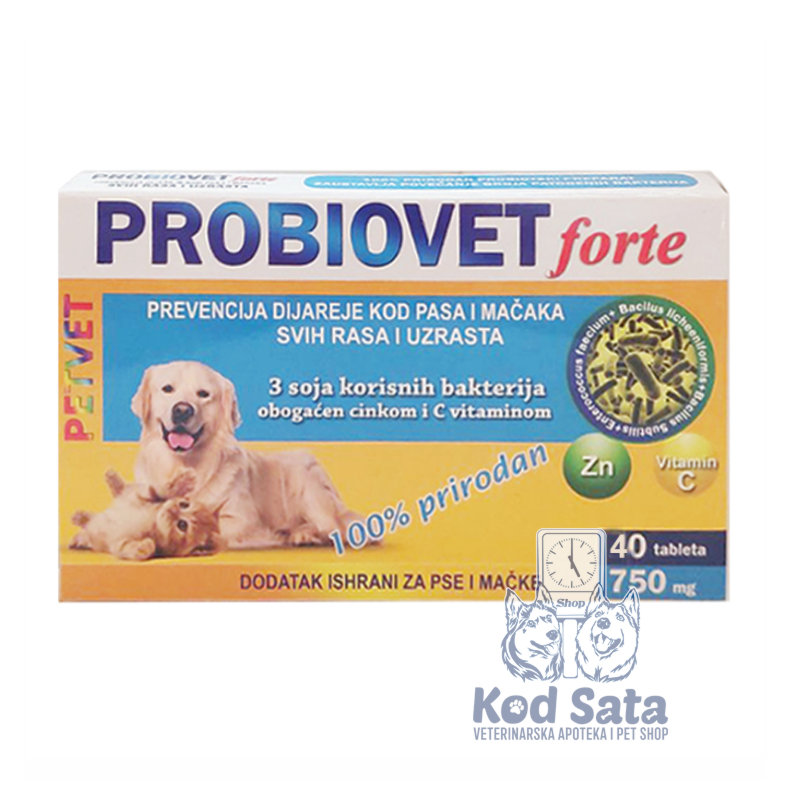 InterVet Pet ProbioVet Forte 40, Probiotik Za Pse i Mačke 40tblt.