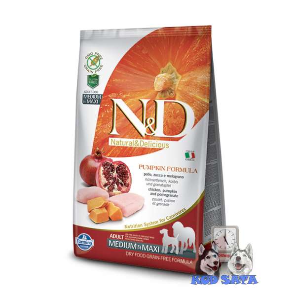 N&D Pumpkin Medium&Maxi Piletina/Nar 12kg