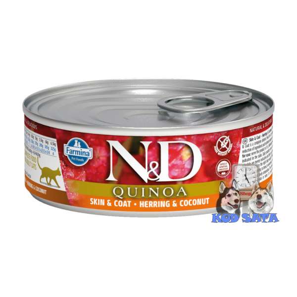 N&D Quinoa Skin & Coat Haringa i Kokos 80g