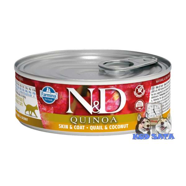 N&D Quinoa Skin & Coat Prepelica i Kokos 80g