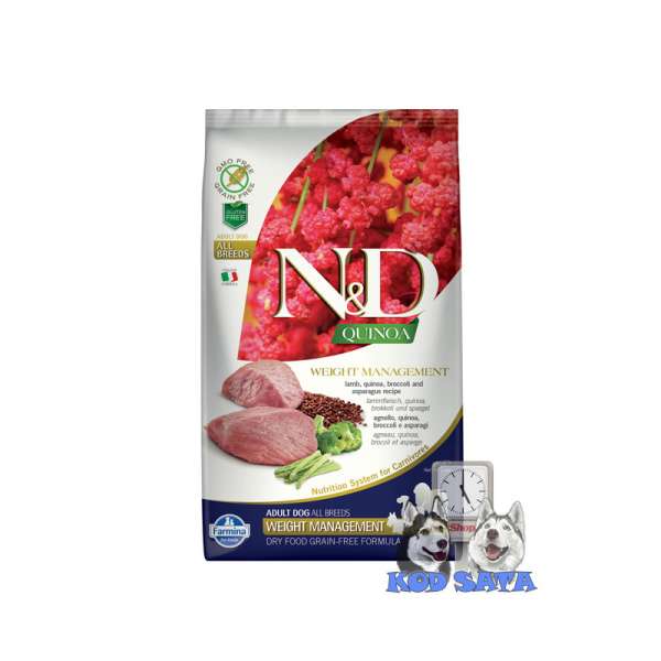 N&D Quinoa Weight Management Jagnjetina/Špargla 2,5kg
