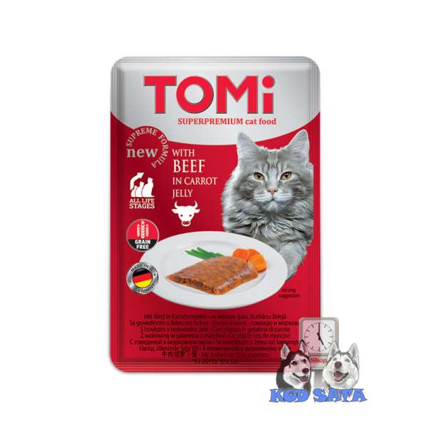 Tomi Sos Za Mačke Bez Žitarica Govedina i Šargarepa 100g