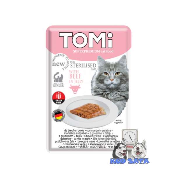 Tomi Sos Za Sterilisane Mačke Bez Žitarica Govedina 100g