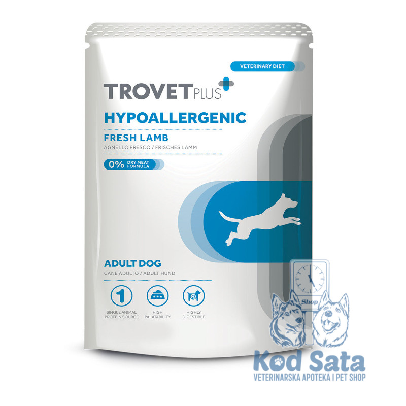 AKCIJA! TrovetPlus Hypoallergenic, Vlažna Hrana Za Pse, Jagnjetina 300g