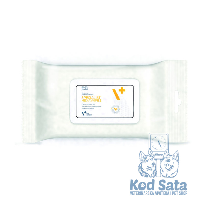 Vet Expert Specialist HexaWipes Vlažne Maramice Za Pse i Mačke 40kom
