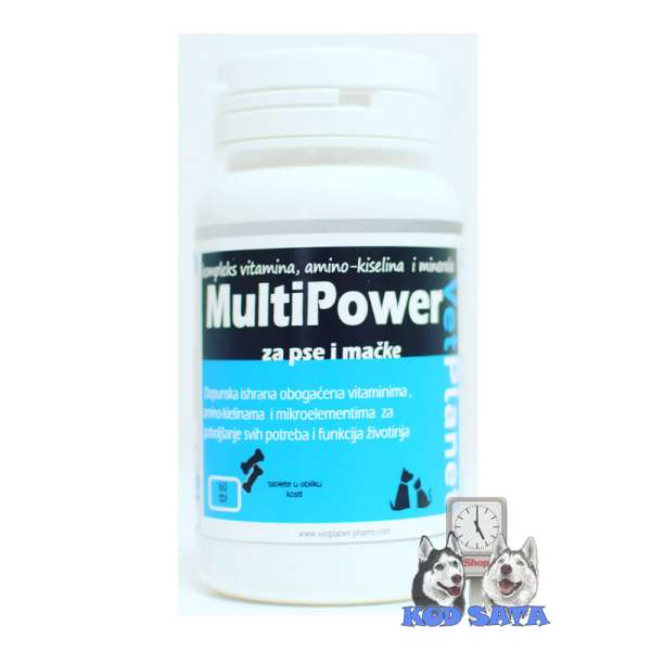 VetPlanet MultiPower Kompleks Vitamina Za Pse i Mačke 60tbl