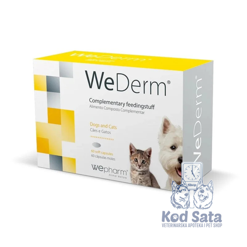 WeDerm Suplement Za Kožu i Dlaku, Za Pse i Mačke 60kap.
